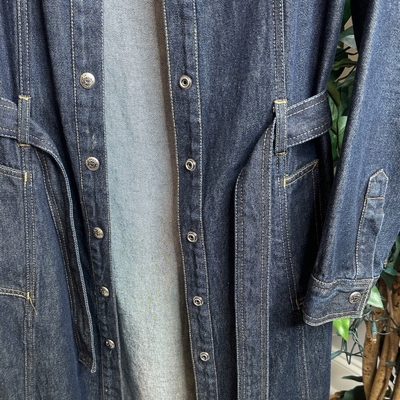 GUC Angels Dark Blue Denim Belted Maxi Dress/Duster, L - Picture 3 of 12